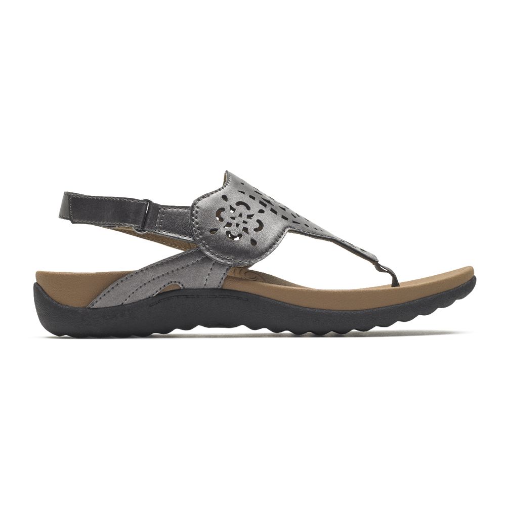 Rockport Ridge Circle Cutout Thong - Womens Sandals - Silver - NZ (MOF-592140)